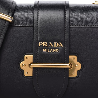 Prada City Calf Saffiano Cahier Bag Black 9 of 9