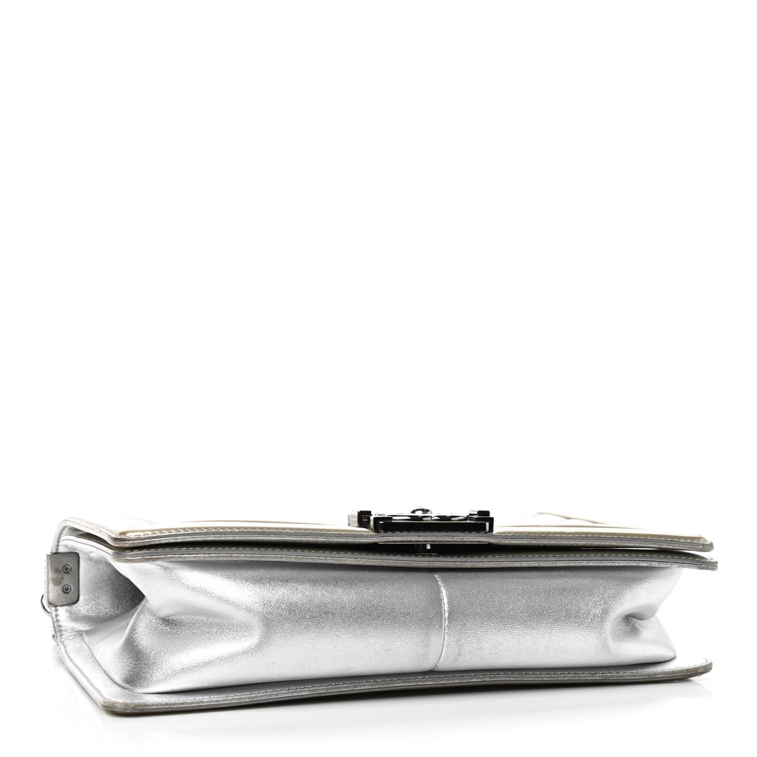 Chanel Metallic Patent Calfskin Quilted Medium Boy Flap Silver 4 of 9