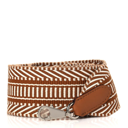 Hermes Toile Swift 50mm Sangle Cavale Shoulder Strap Ecru Beige Gold 1 of 7