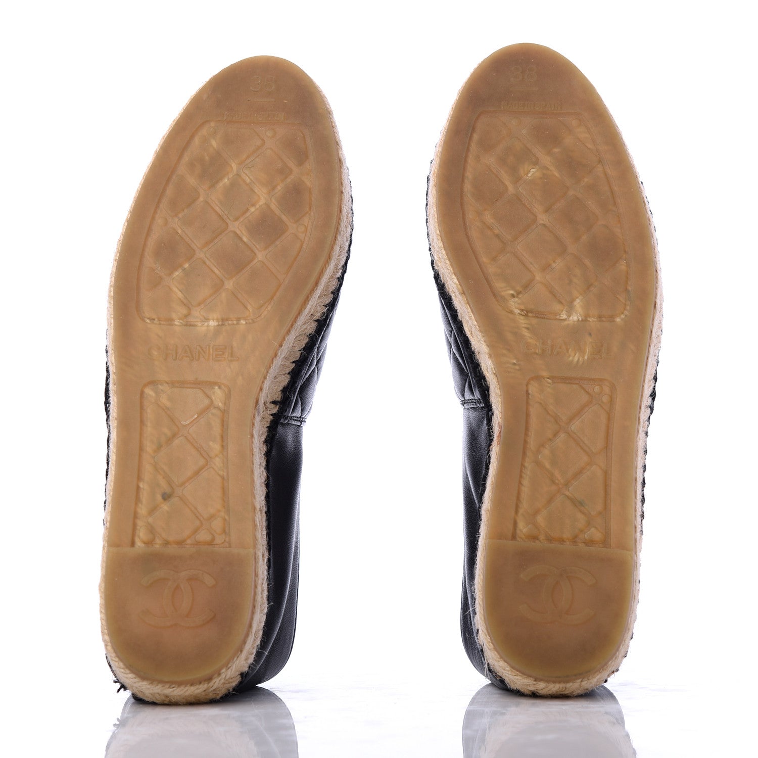 Chanel Lambskin Quilted CC Espadrilles 38 Black 5 of 17