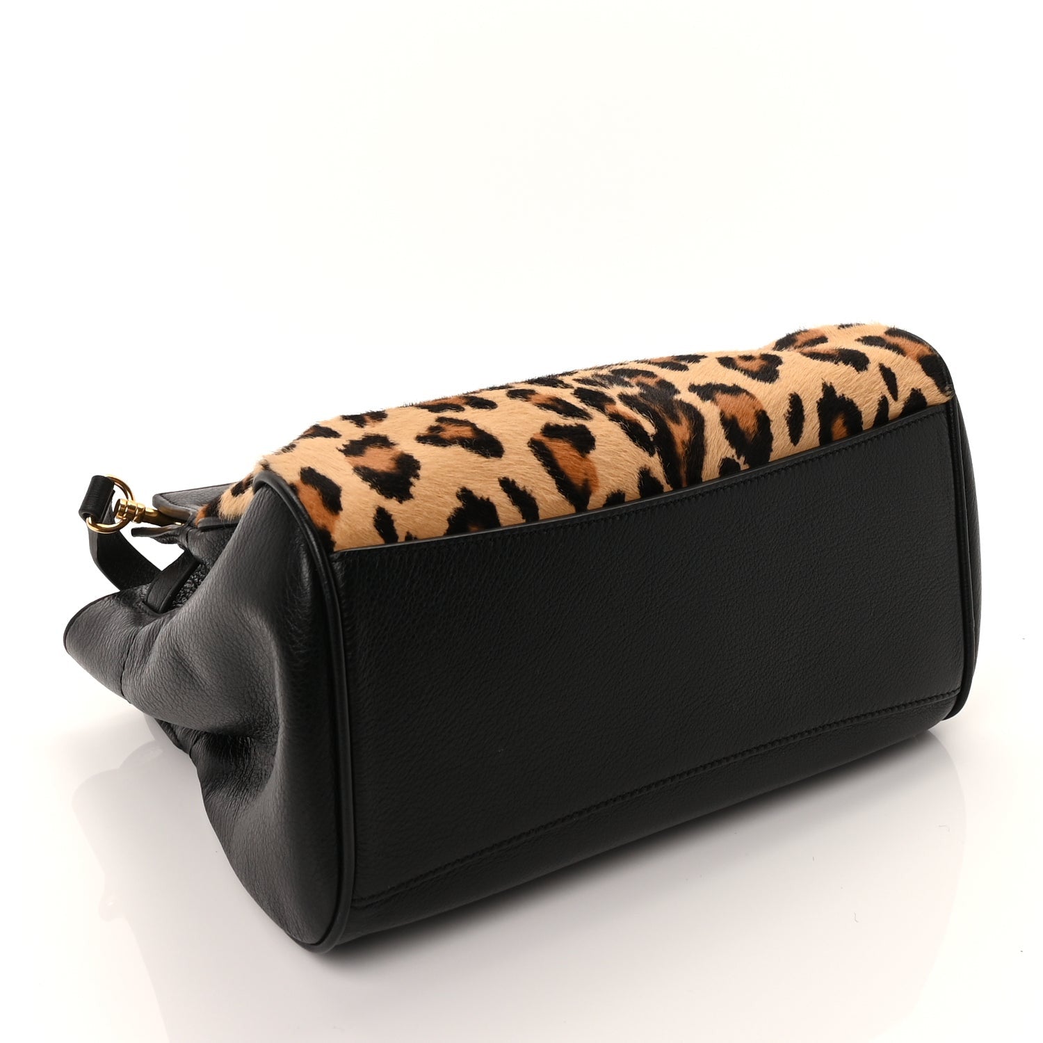 Mulberry Calf Hair Calfskin Leopard Print Small Belted Bayswater Tote Black 3 of 8