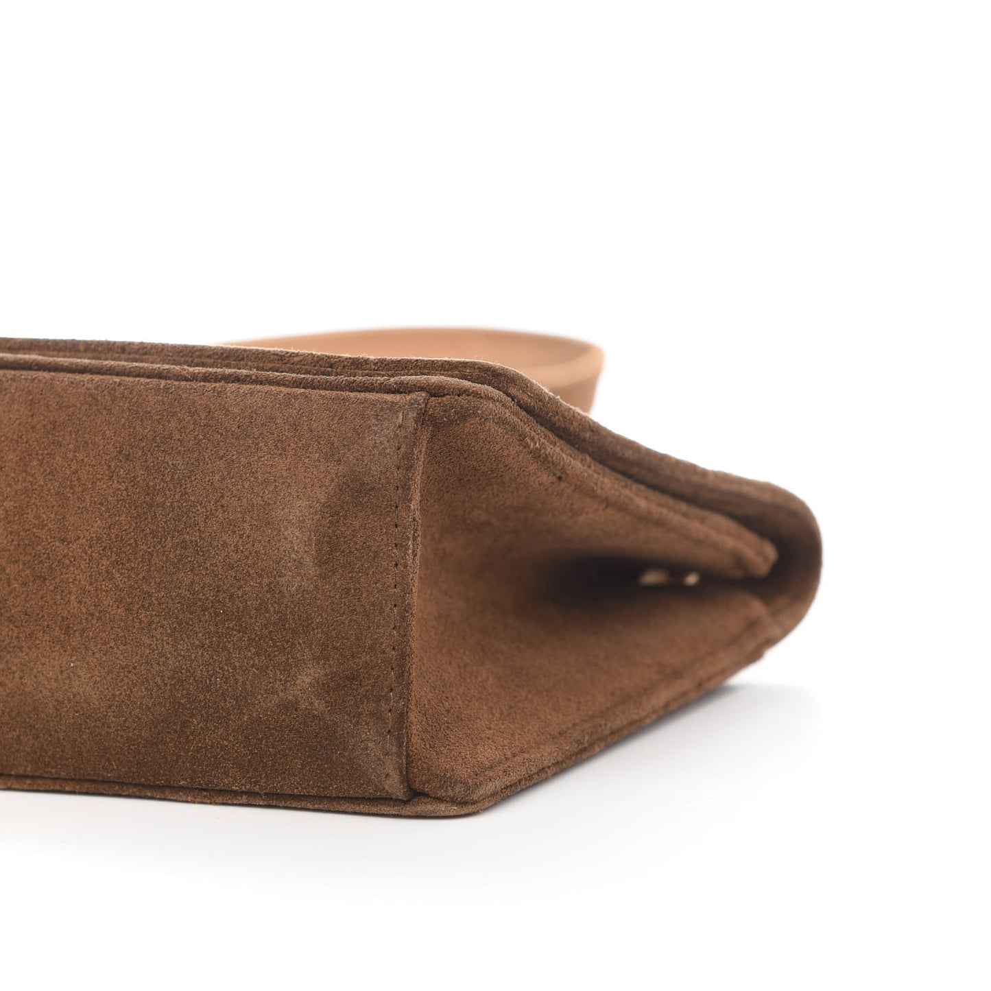 Suede Stitched Shoulder Bag Brown
