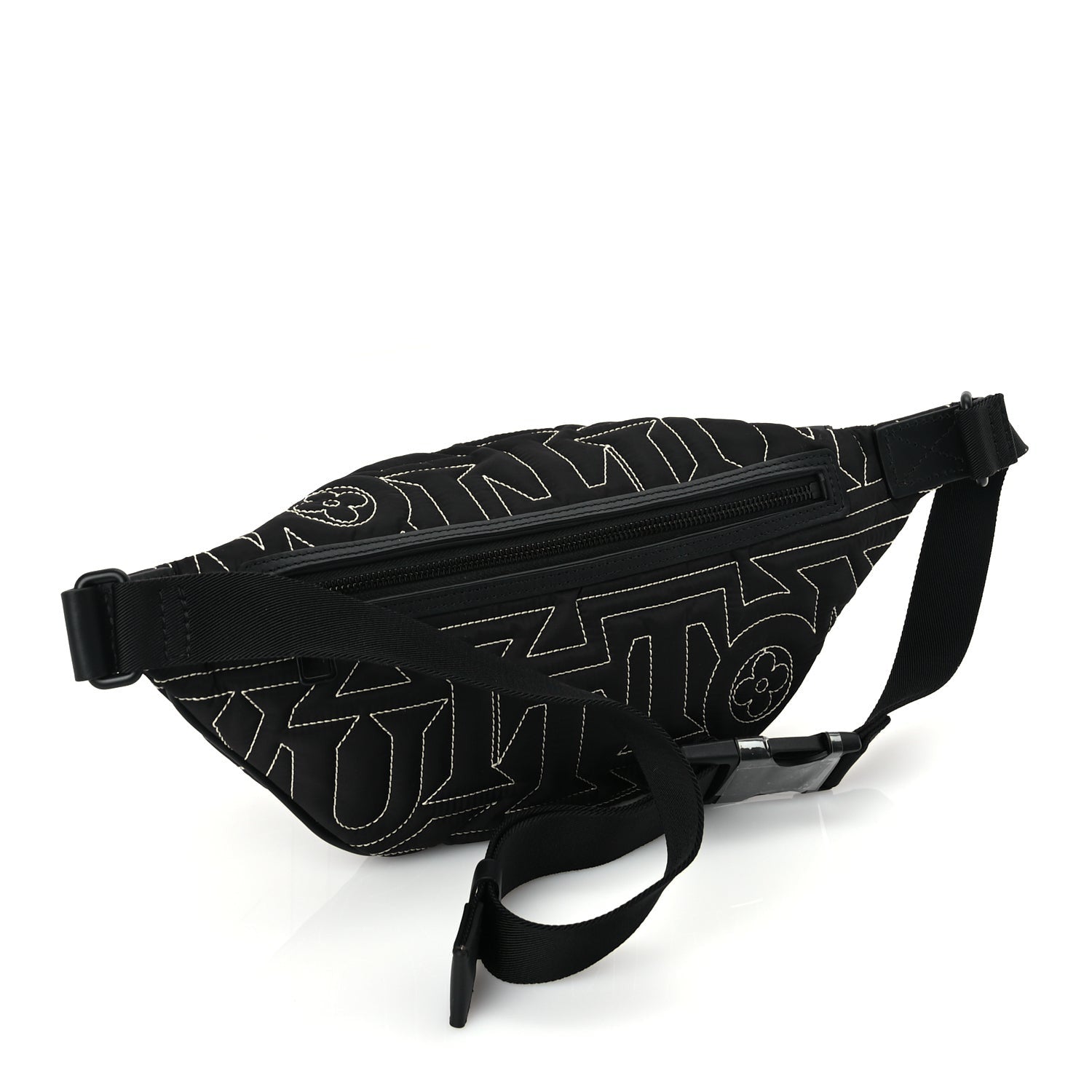Louis Vuitton Nylon Snow Capsule Embroidered Monogram Bumbag  Black 2 of 8