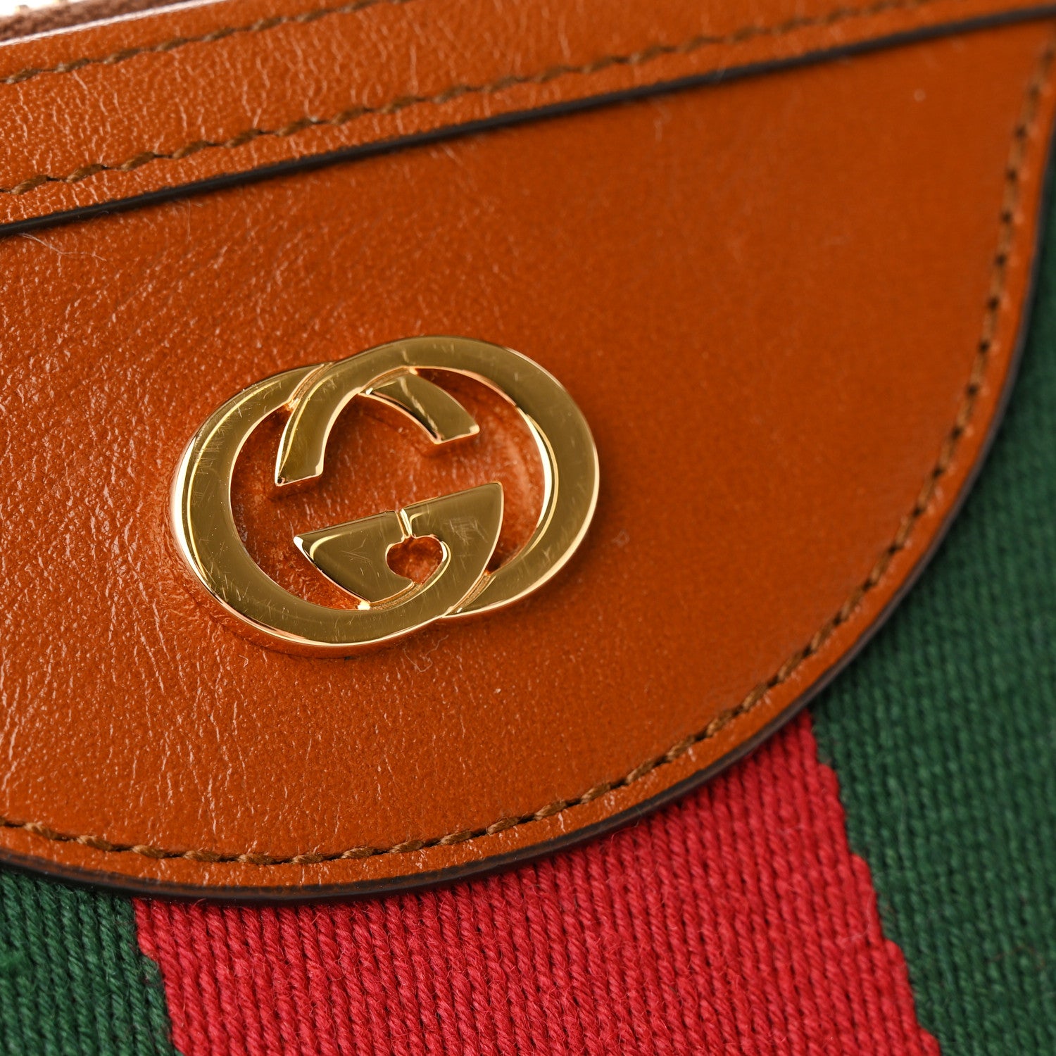 Gucci Vintage Canvas Web Pouch Sand Cuir 6 of 11