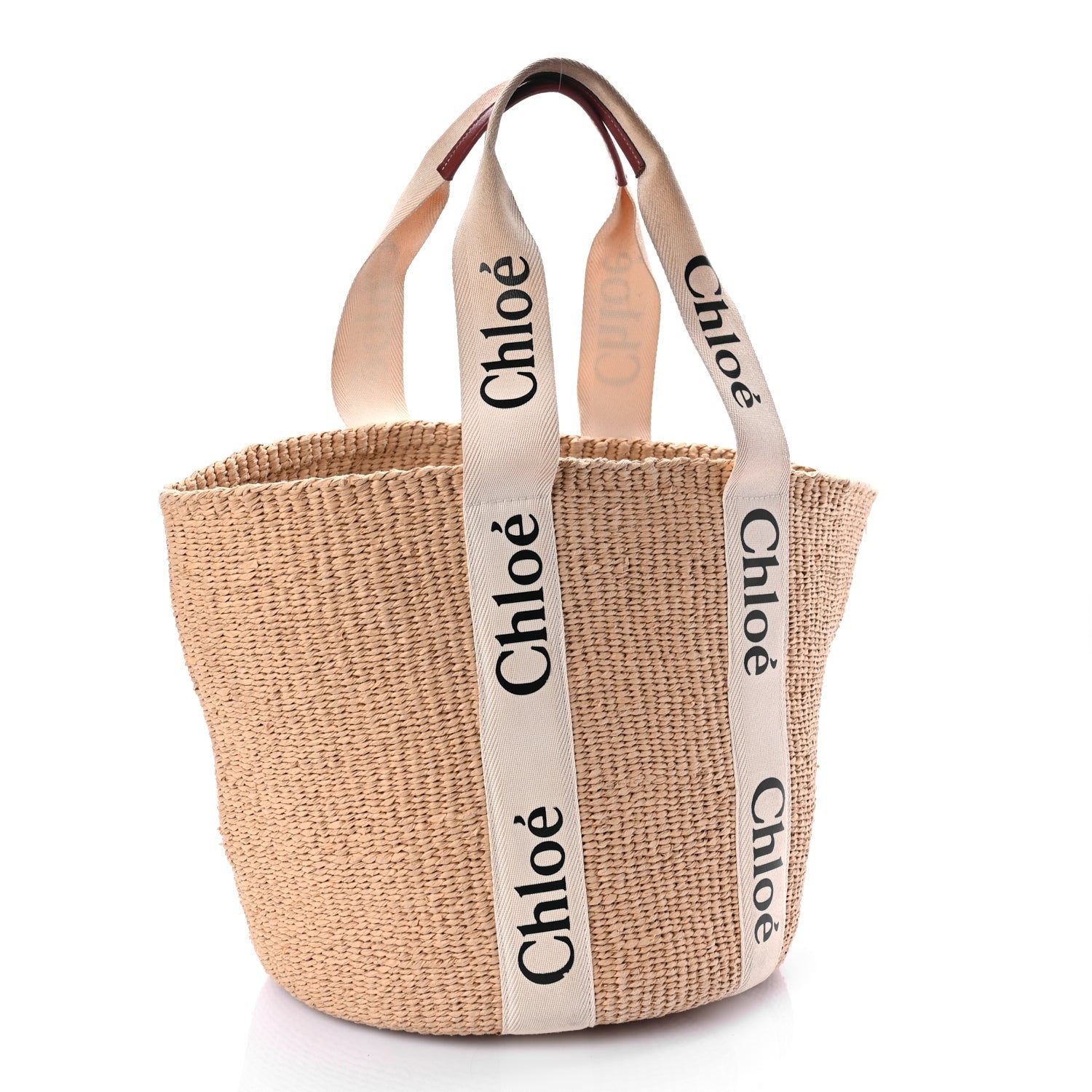 Chloe Raffia Large Woody Tote White 2 of 8