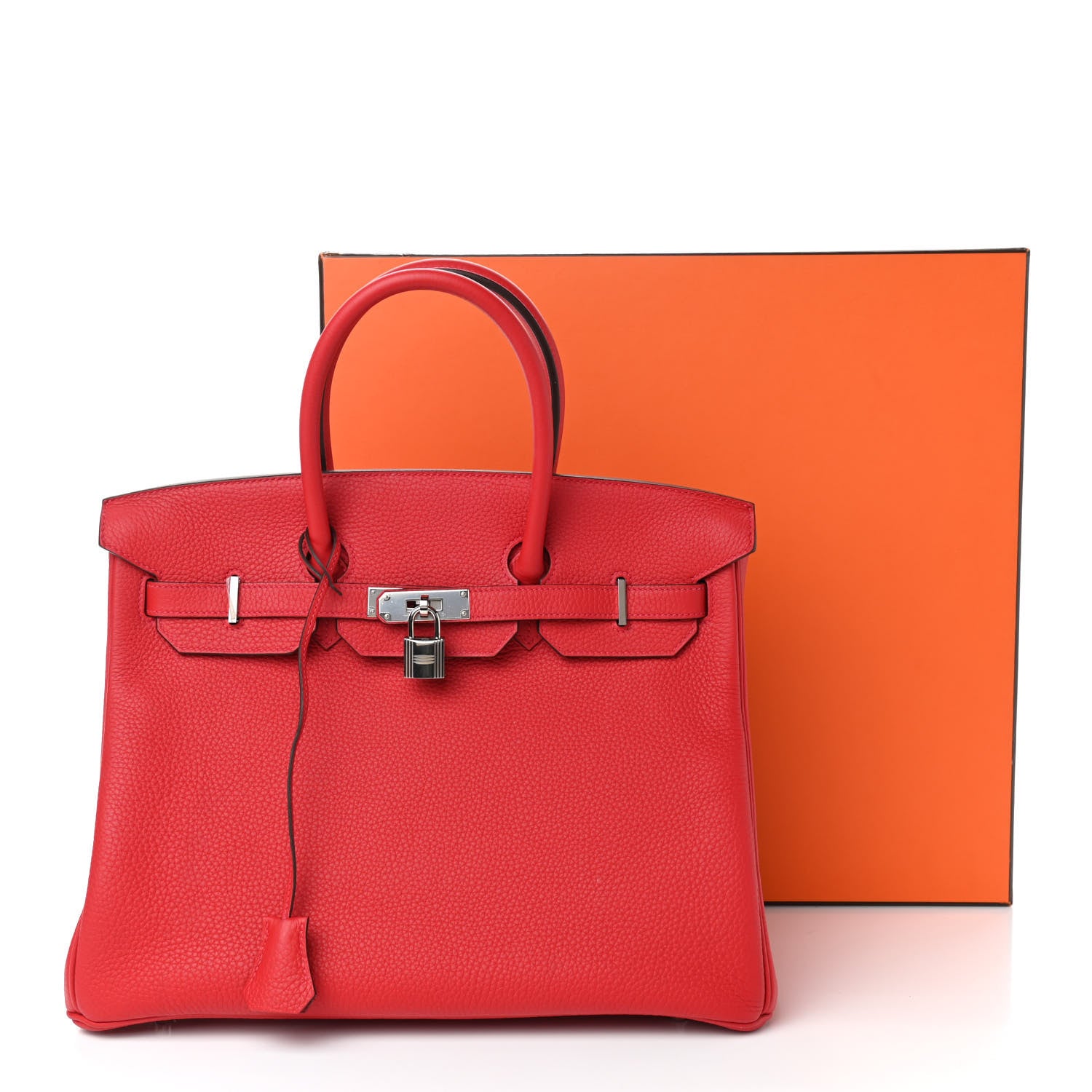 Hermes Togo Horseshoe Birkin 35 Rouge Casaque 11 of 11