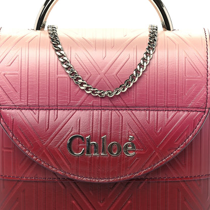 Chloe Calfskin Embossed Small Aby Lock Brown Purple 6 of 8