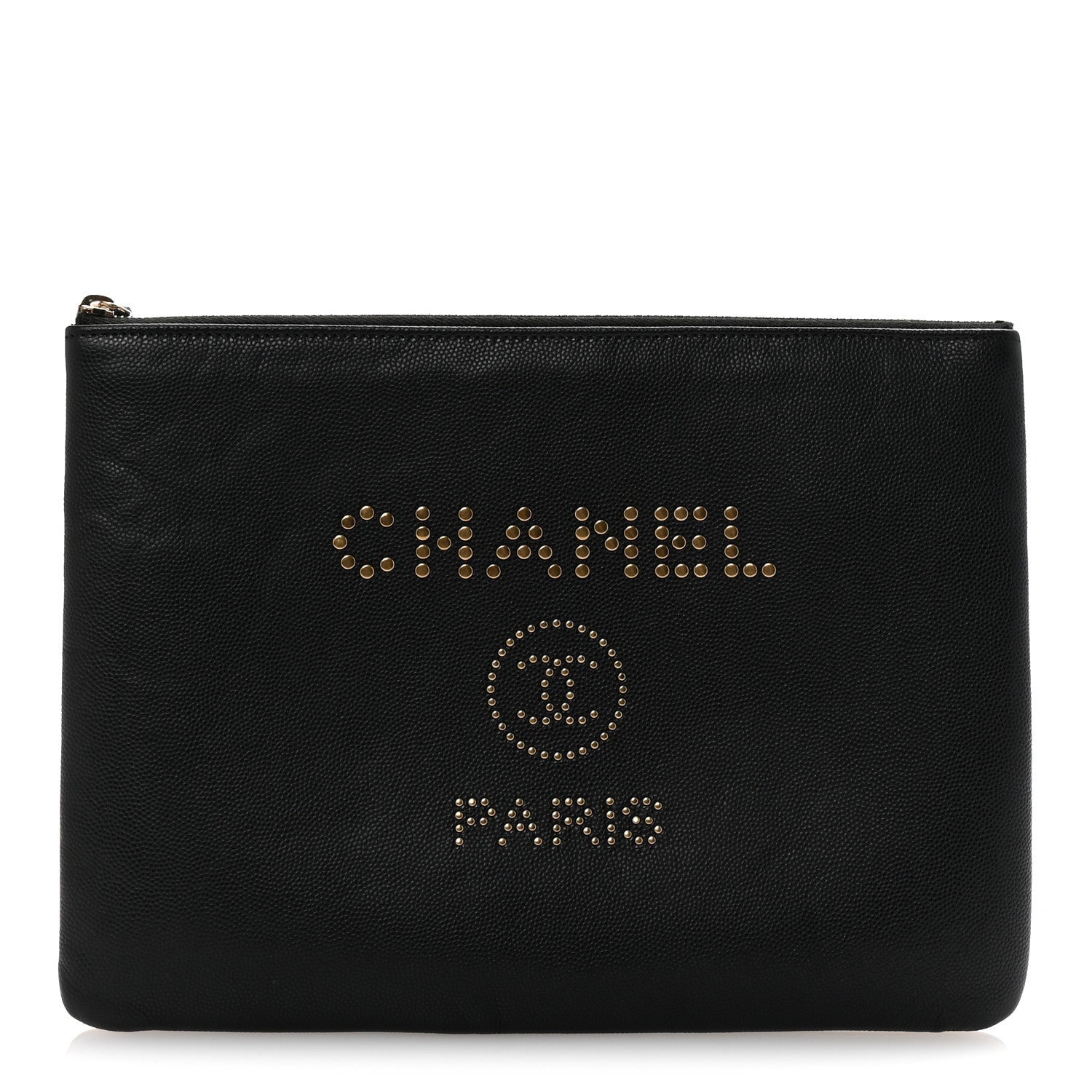 Chanel Caviar Studded Medium Deauville Pouch Black 1 of 7