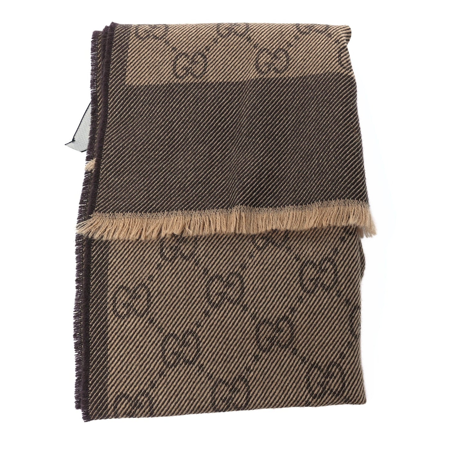 Wool Silk GG Monogram GGNat Scarf Brown