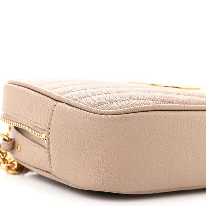 Saint Laurent SAINT LAURENT Grain De Poudre Matelasse Monogram Mini Lou Camera Bag Dark Beige 9 of 12