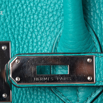 Hermes Taurillon Clemence Birkin 35 Bleu Paon 20 of 23