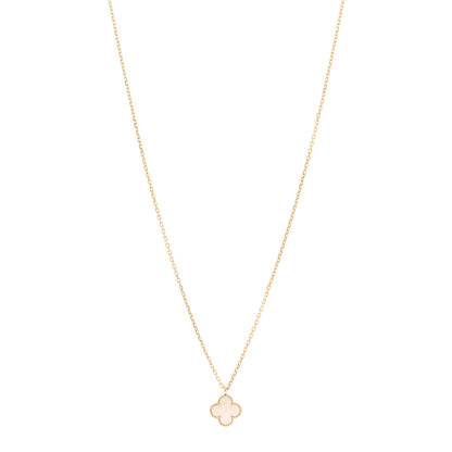 Van Cleef & Arpels 18K Yellow Gold Mother of Pearl Sweet Alhambra Pendant Necklace 1 of 5