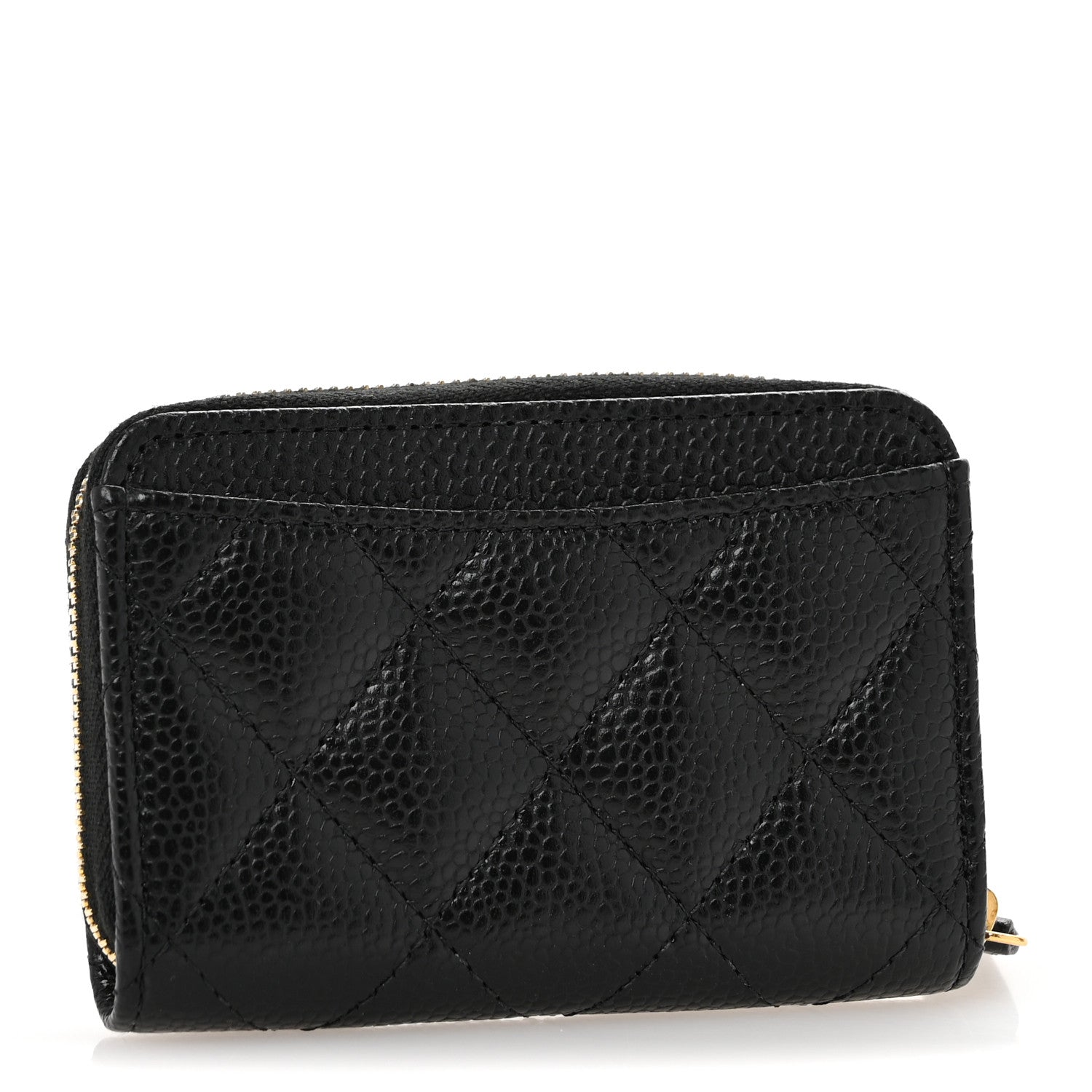 Chanel Caviar Quilted Zip Coin Purse Black 3 of 8