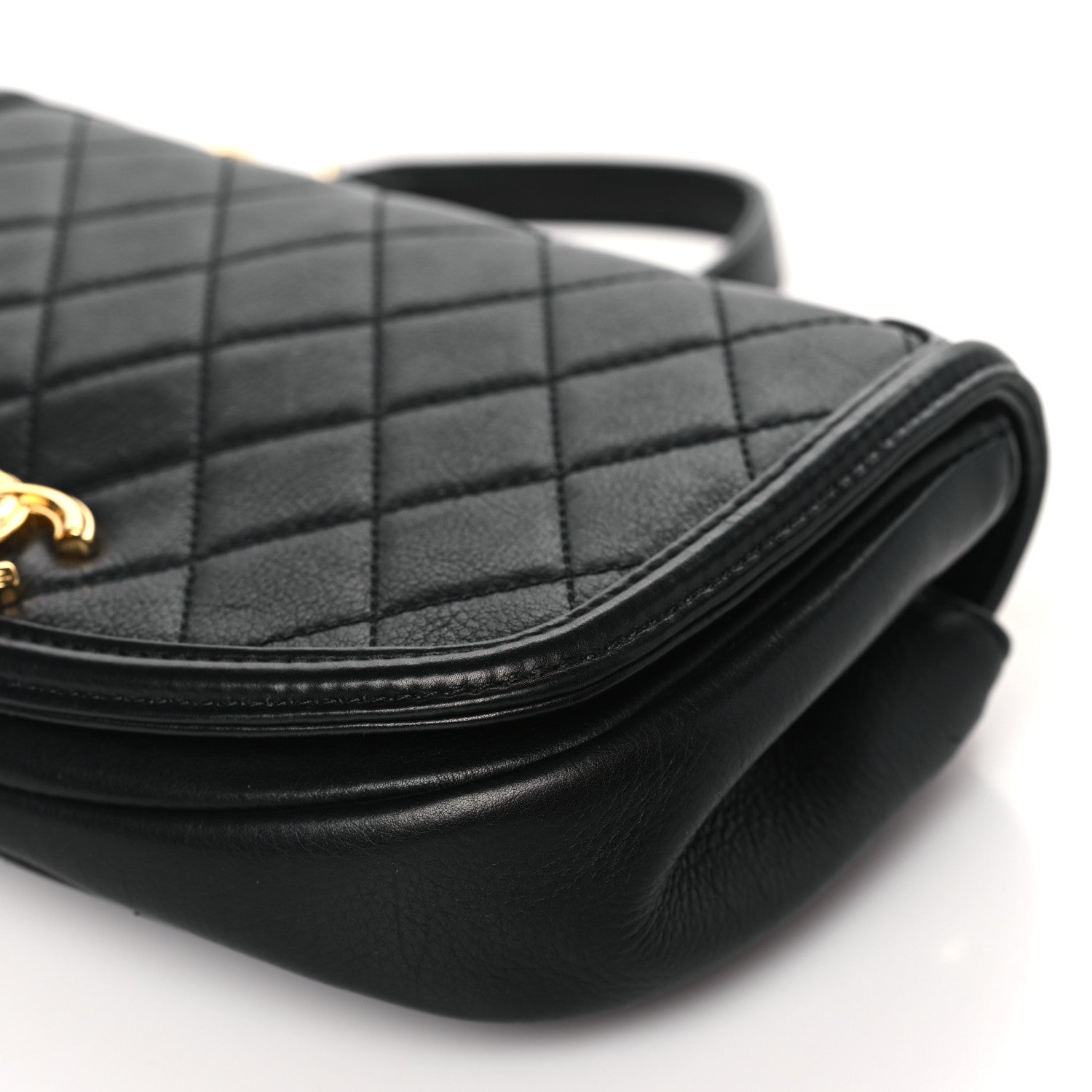 Chanel Calfskin Quilted Chain Handle Flap Black 10 of 10