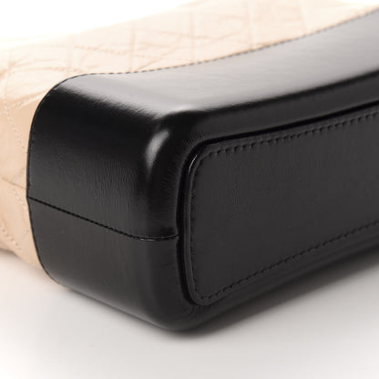 Chanel Aged Calfskin Quilted Medium Gabrielle Hobo Beige Black 6 of 10