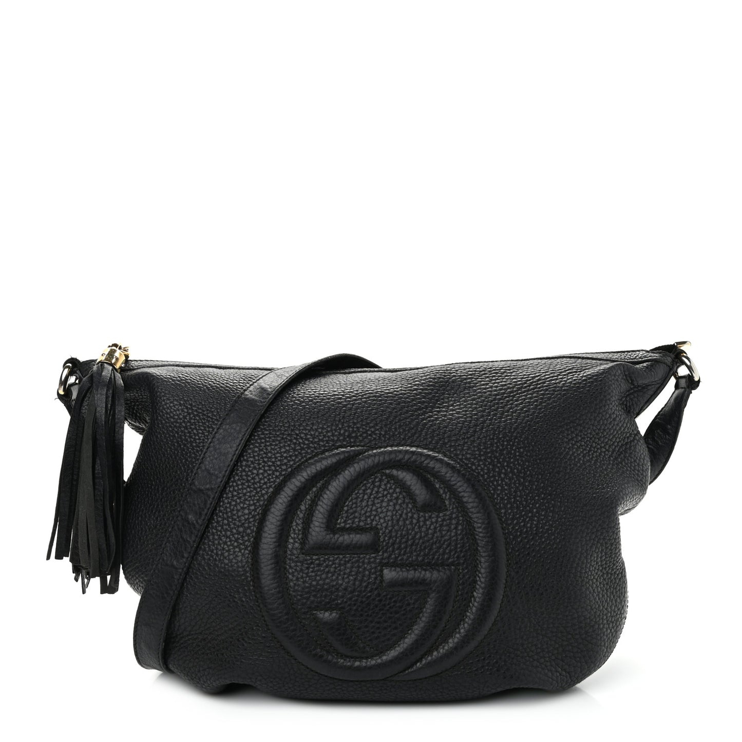 Pebbled Calfskin Medium Soho Hobo Black