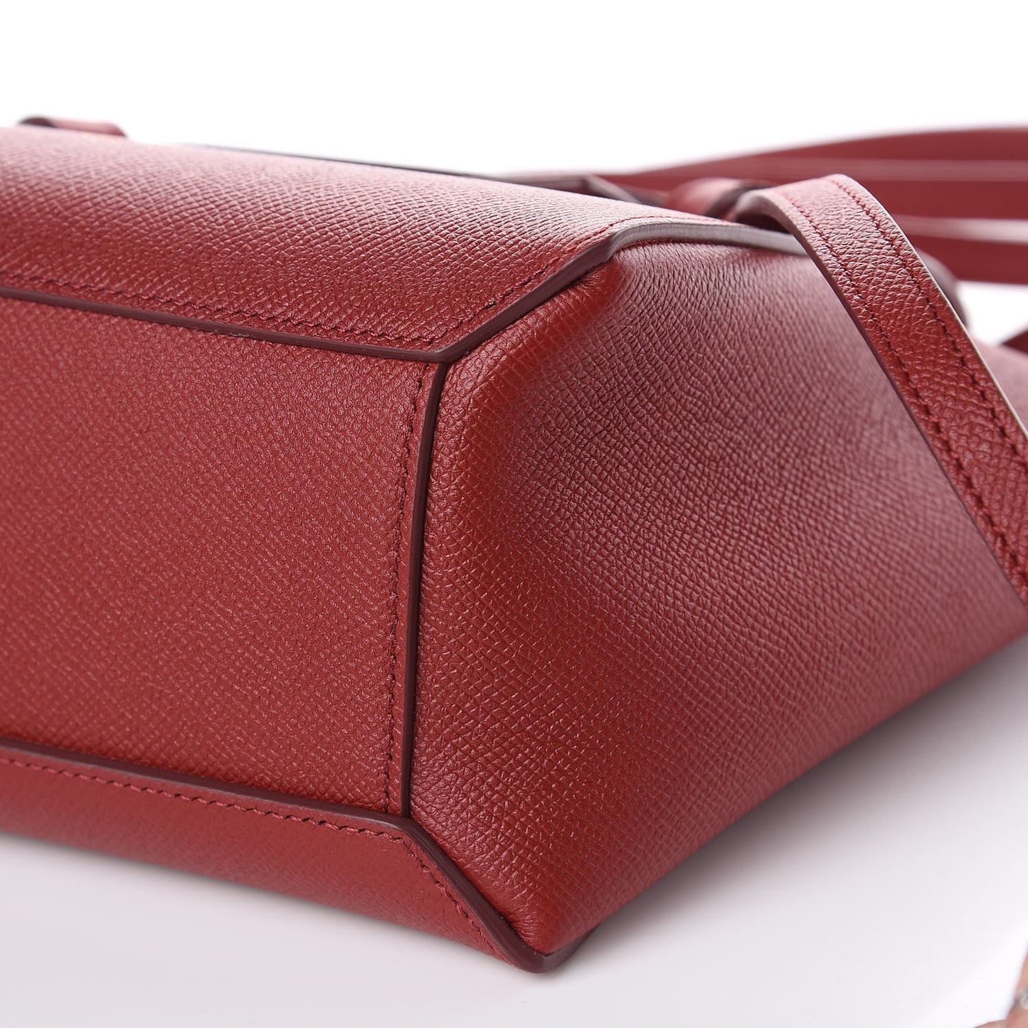 Grained Calfskin Nano Belt Bag Ruby
