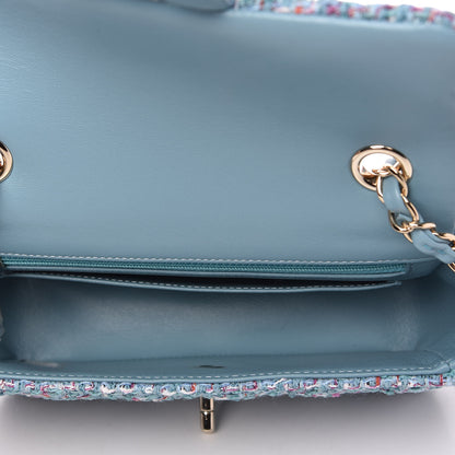 Chanel Tweed Quilted Mini Rectangular Flap Turquoise Purple White Red 5 of 10