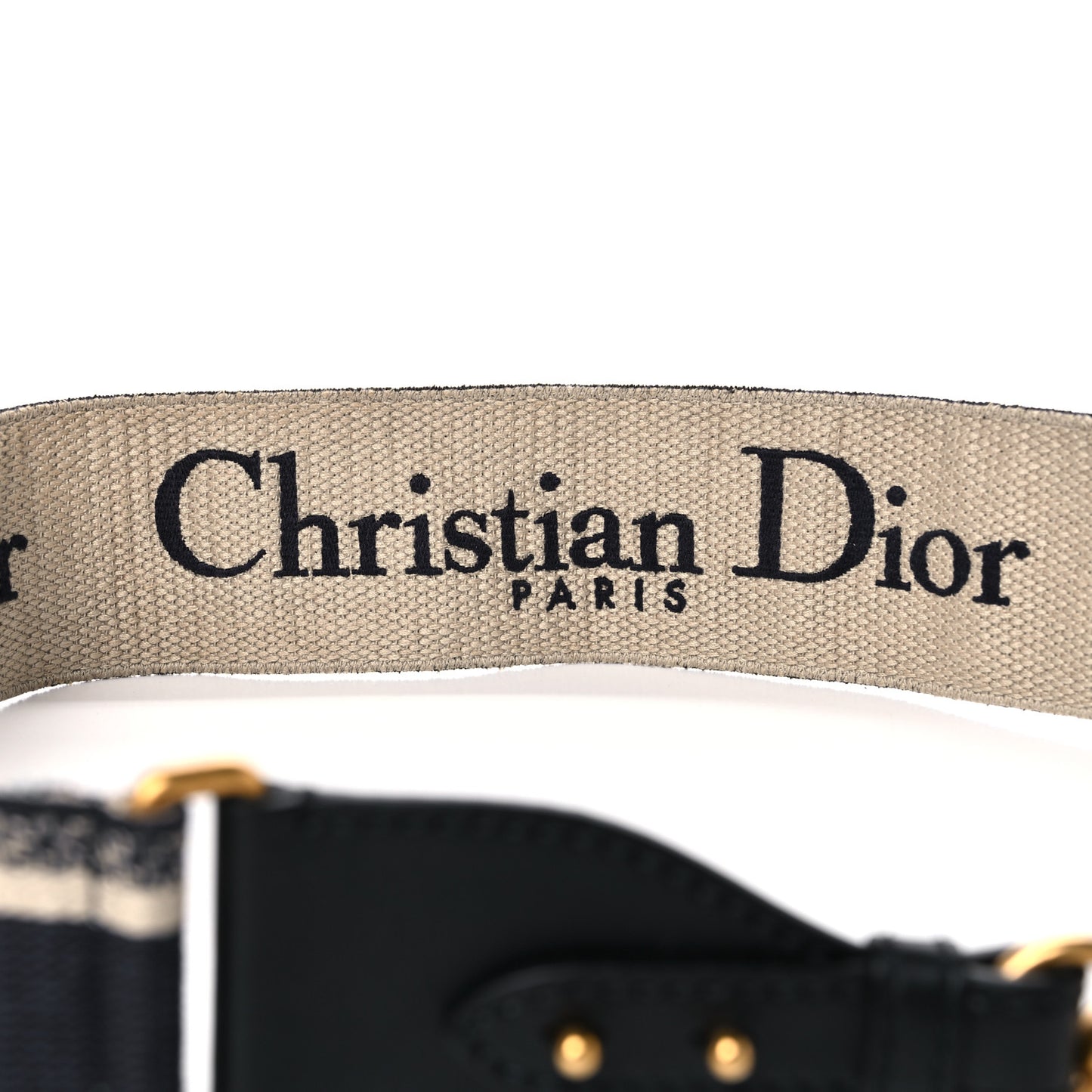 Canvas Embroidered Shoulder Strap Black