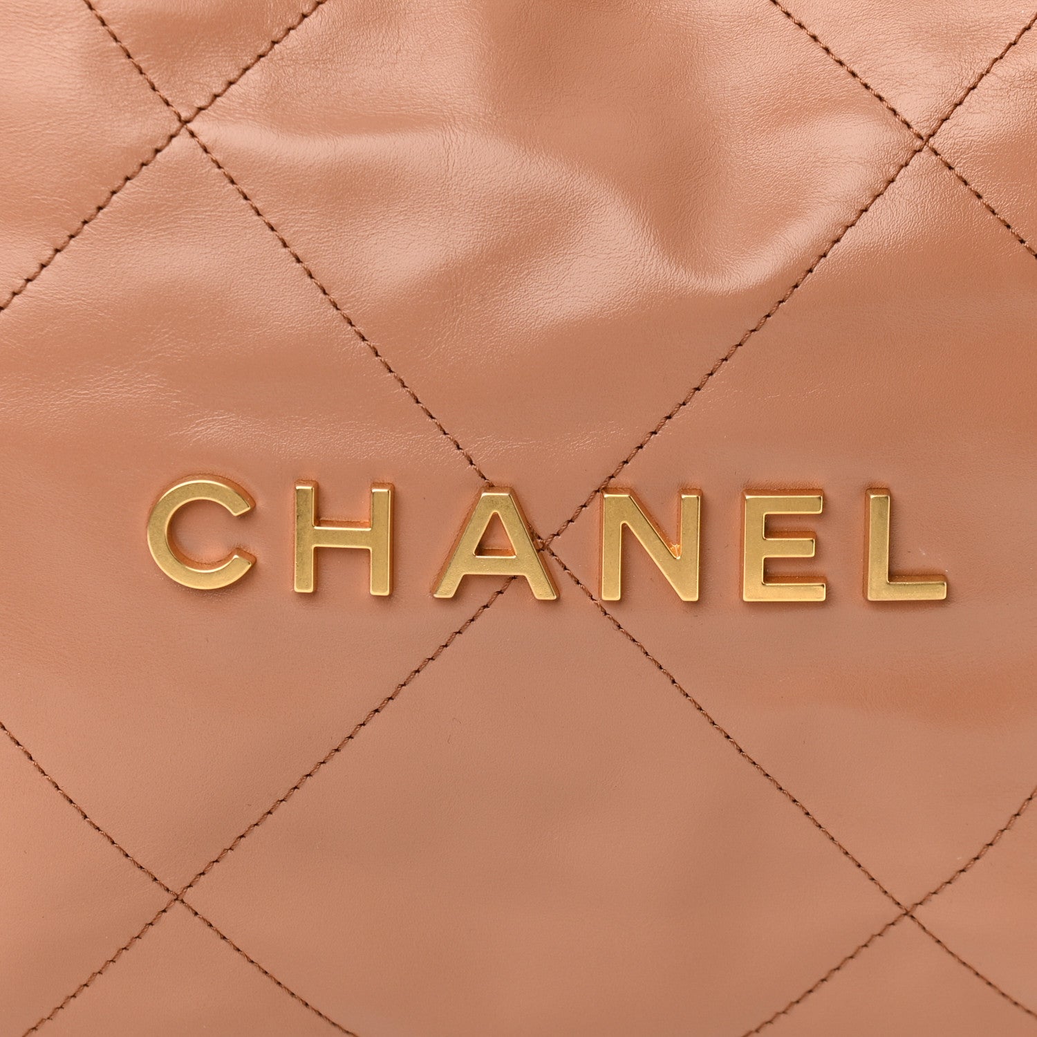 Chanel Shiny Calfskin Quilted Small Chanel 22 Camel 9 of 12