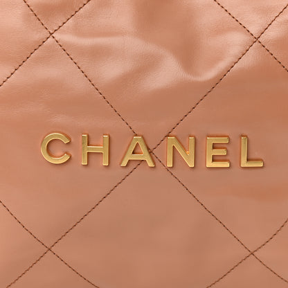 Chanel Shiny Calfskin Quilted Small Chanel 22 Camel 9 of 12