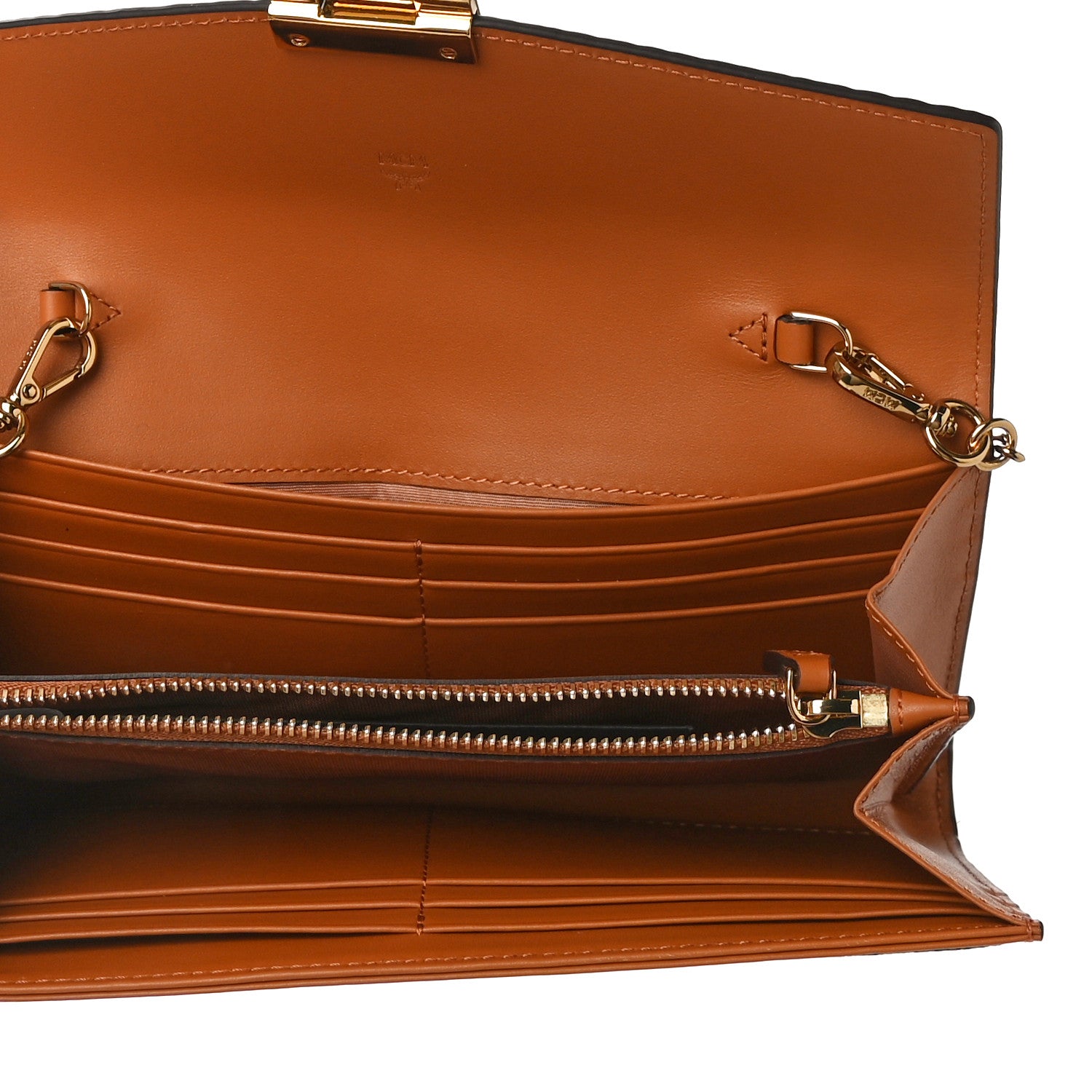 MCM Visetos Large Patricia Wallet On Chain Cognac 5 of 10