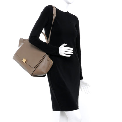 Celine Smooth Calfskin Medium Trapeze Taupe 2 of 13