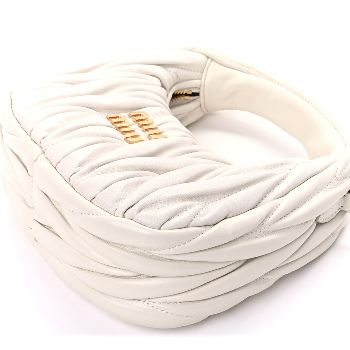 Miu Miu Nappa Matelasse Mini Wander Hobo White 7 of 8