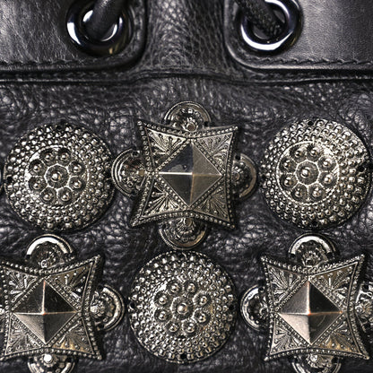 Burberry Calfskin Mason Warrior Studded Hobo Black 7 of 9