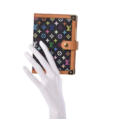 Louis Vuitton Monogram Multicolor Small Ring Agenda Cover Black 2 of 6