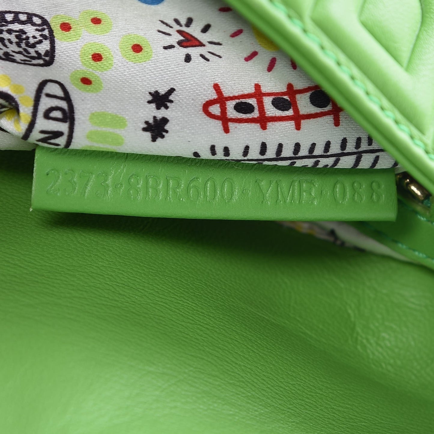 Nappa Logo Embossed Baguette Green