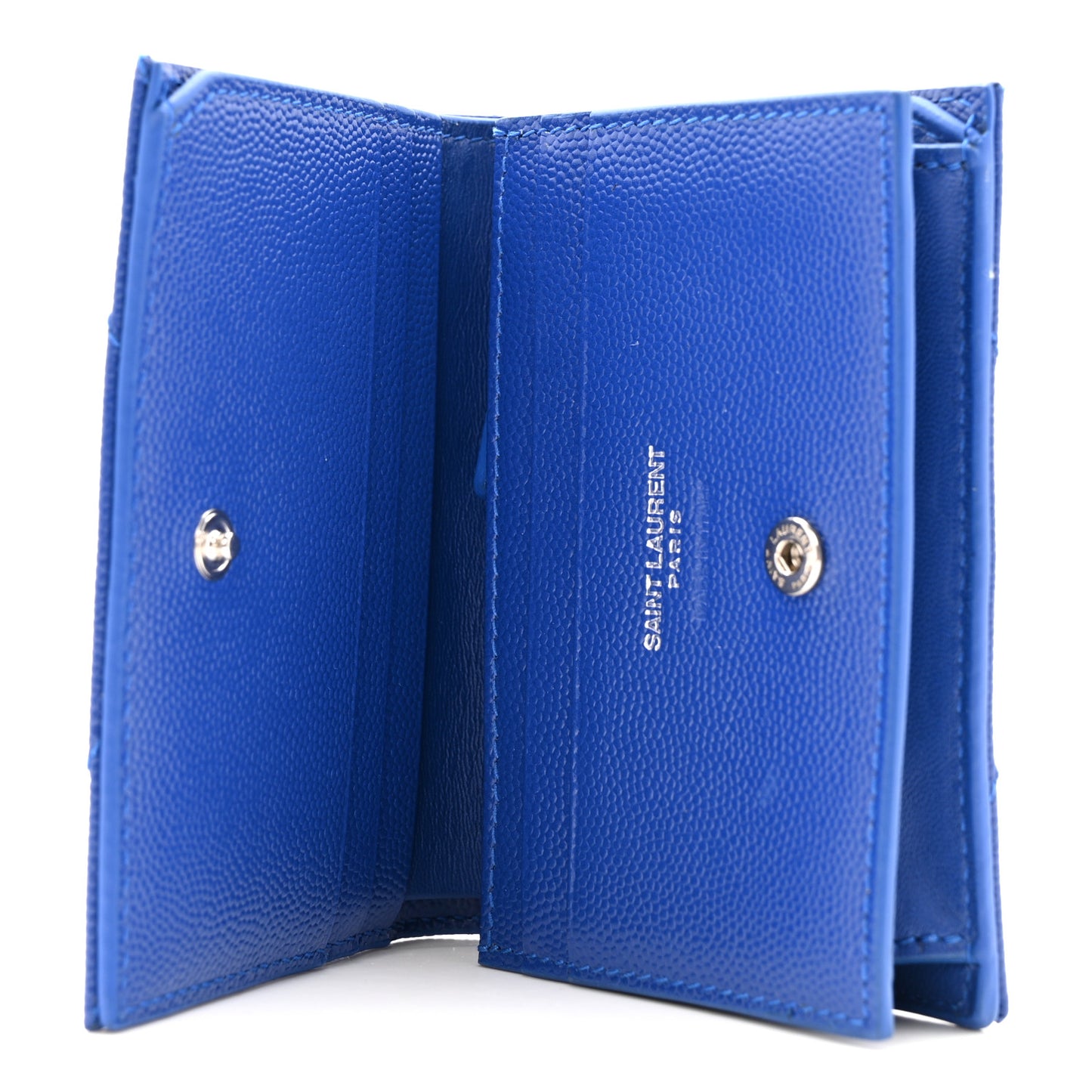 Grain De Poudre Matelasse Chevron Monogram Flap Card Case Blue Gitano