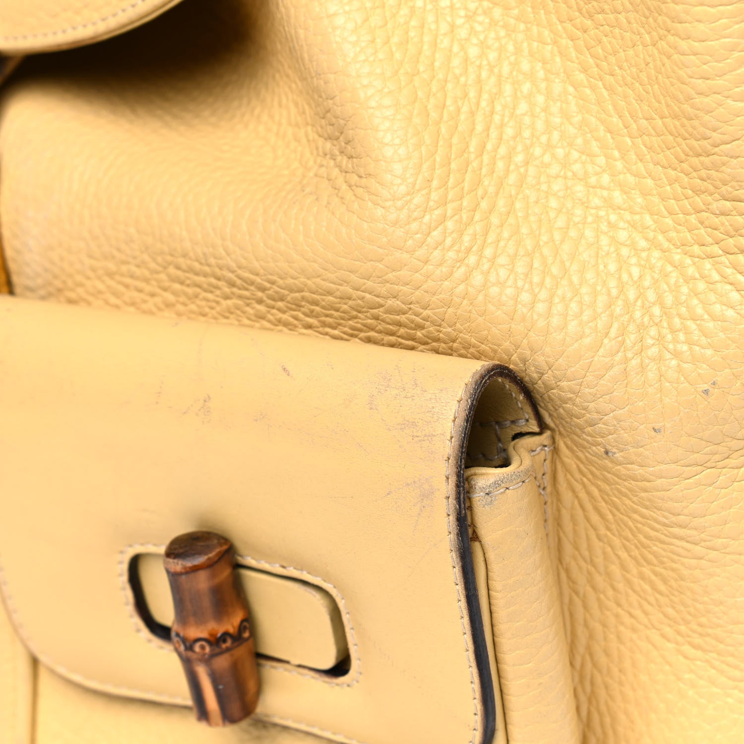 Gucci Calfskin Bamboo Medium Backpack Yellow 12 of 21