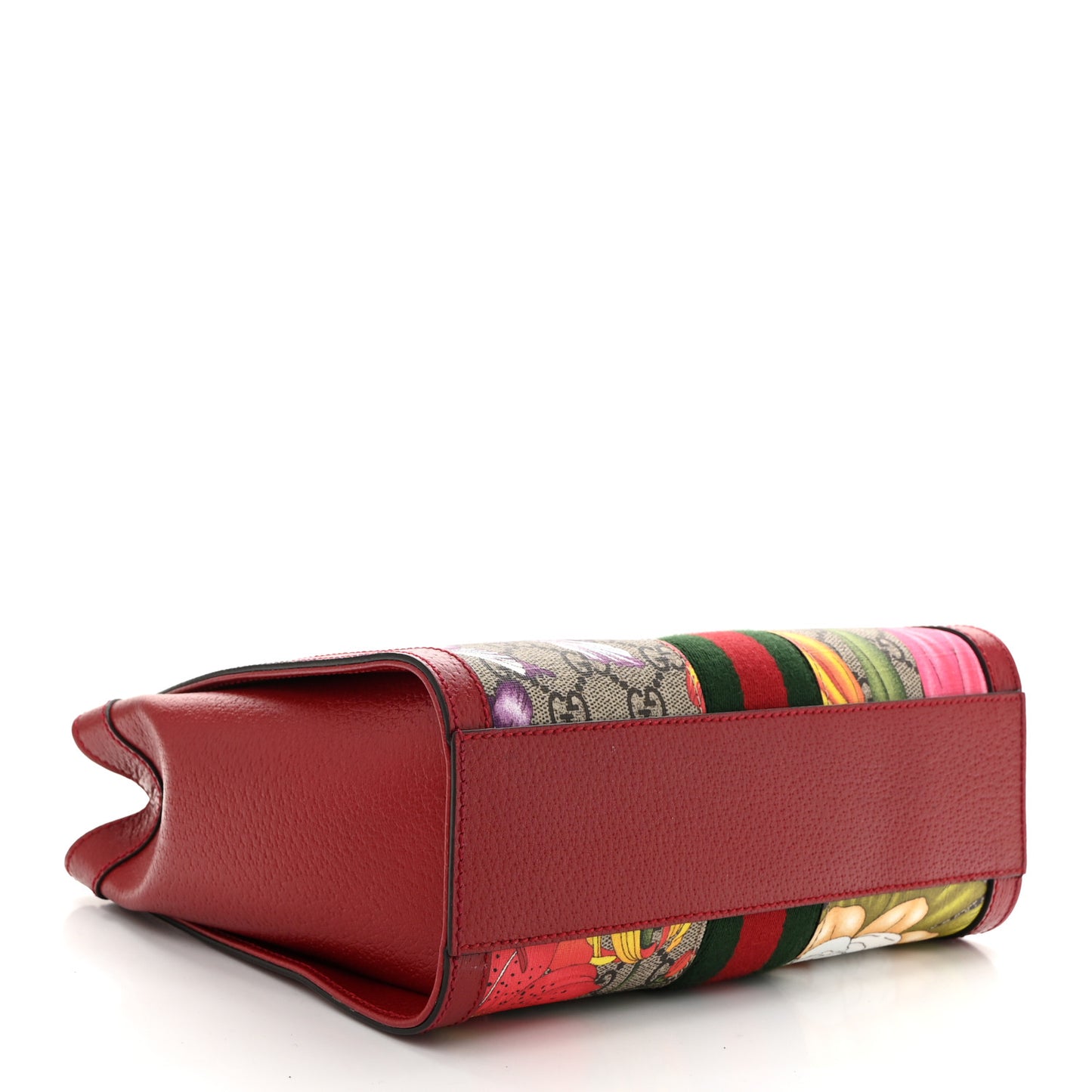 GG Supreme Monogram Flora Web Small Ophidia Tote Bag Red