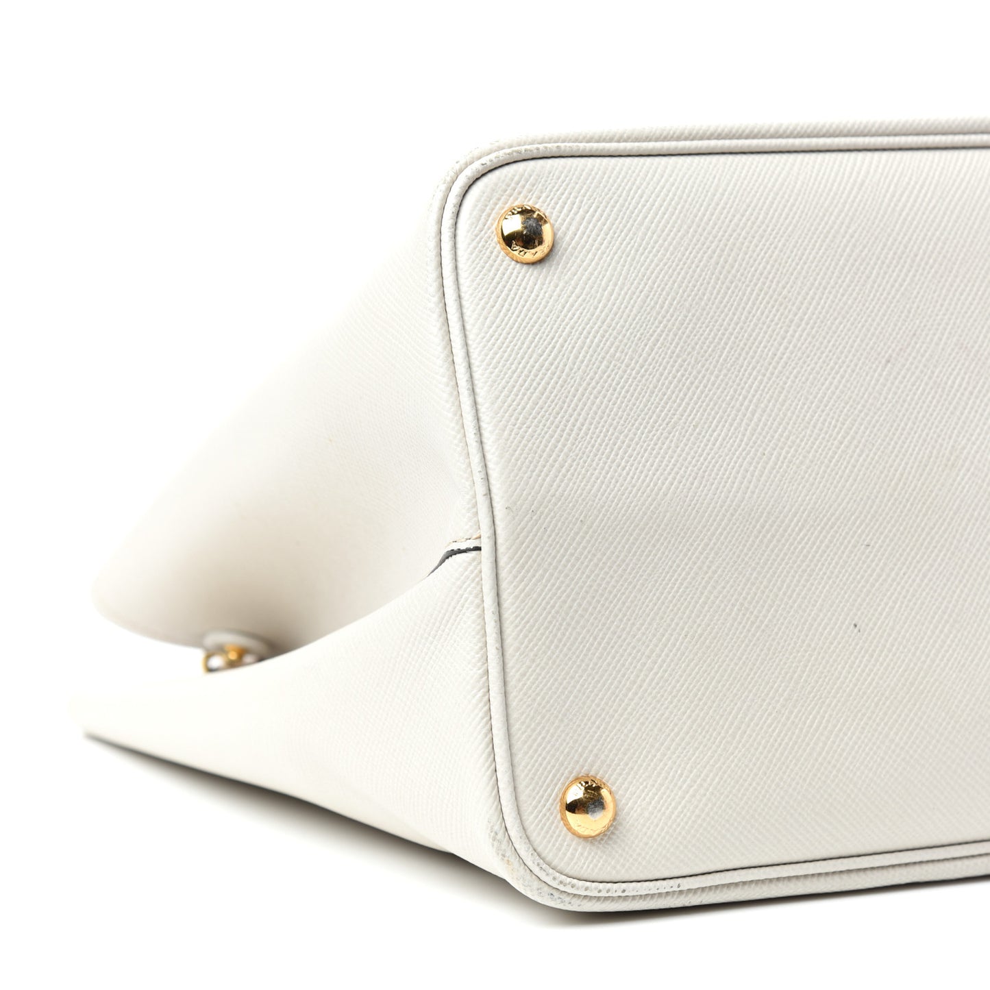 Saffiano Cuir Medium Double Bag Talco Black