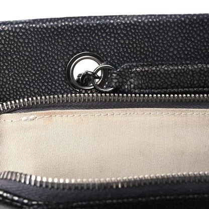 Chanel Metallic Caviar Quilted CC Tote Dark Silver 12 of 15