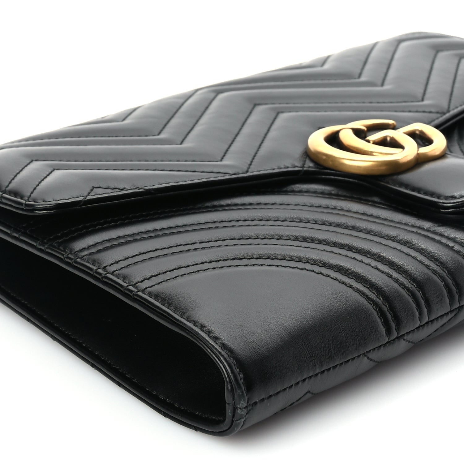 Gucci Calfskin Matelasse GG Marmont Clutch Black 8 of 10