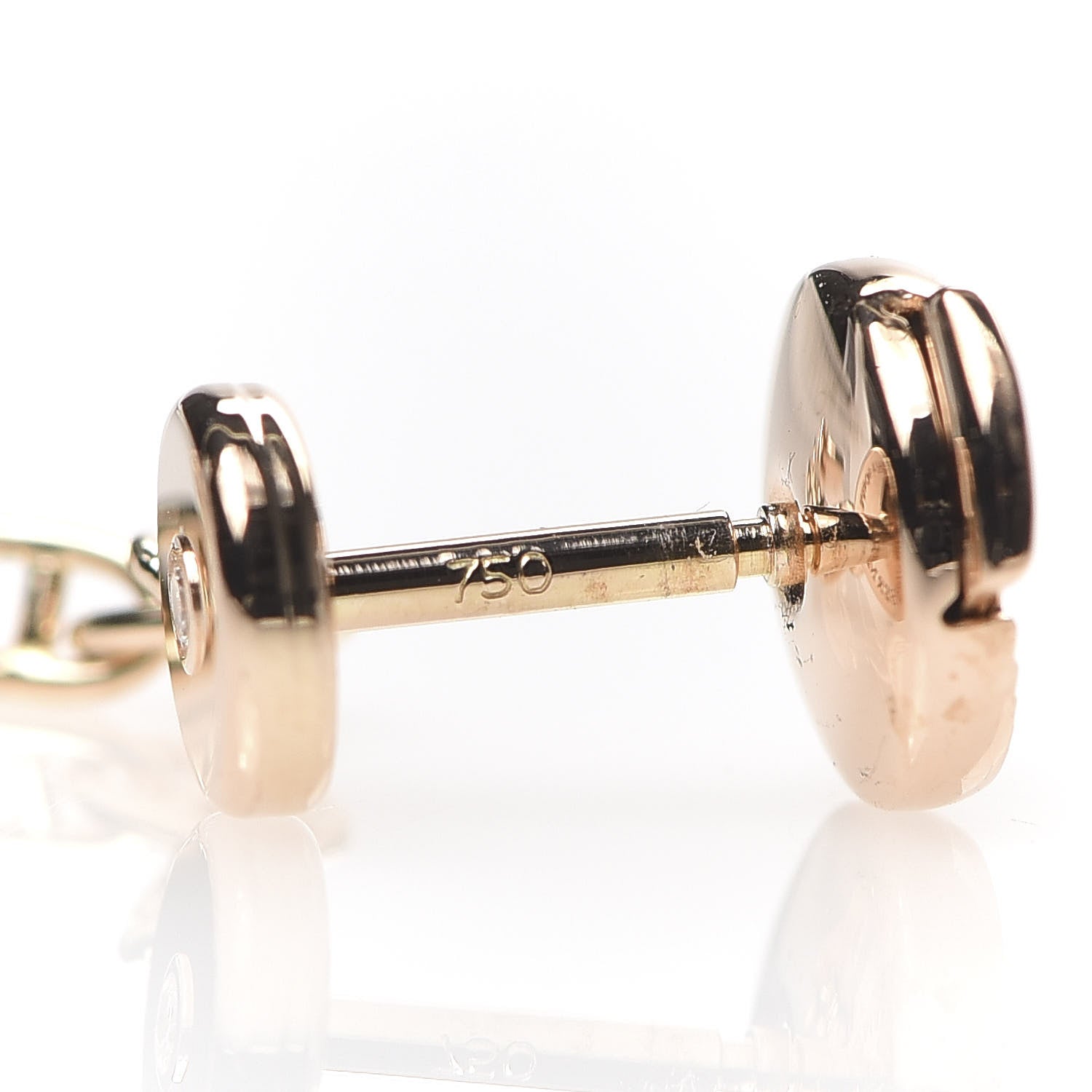 Hermes 18K Rose Gold Diamond TPM Farandole Drop Earrings 4 of 6