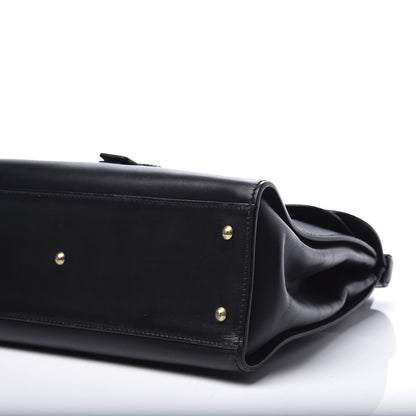 Gucci Calfskin Buckle Top Handle Bag Black 9 of 12
