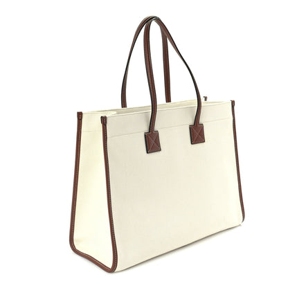 Burberry Canvas Smooth Calfskin Medium Two Tone Freya Tote Brown 2 of 8