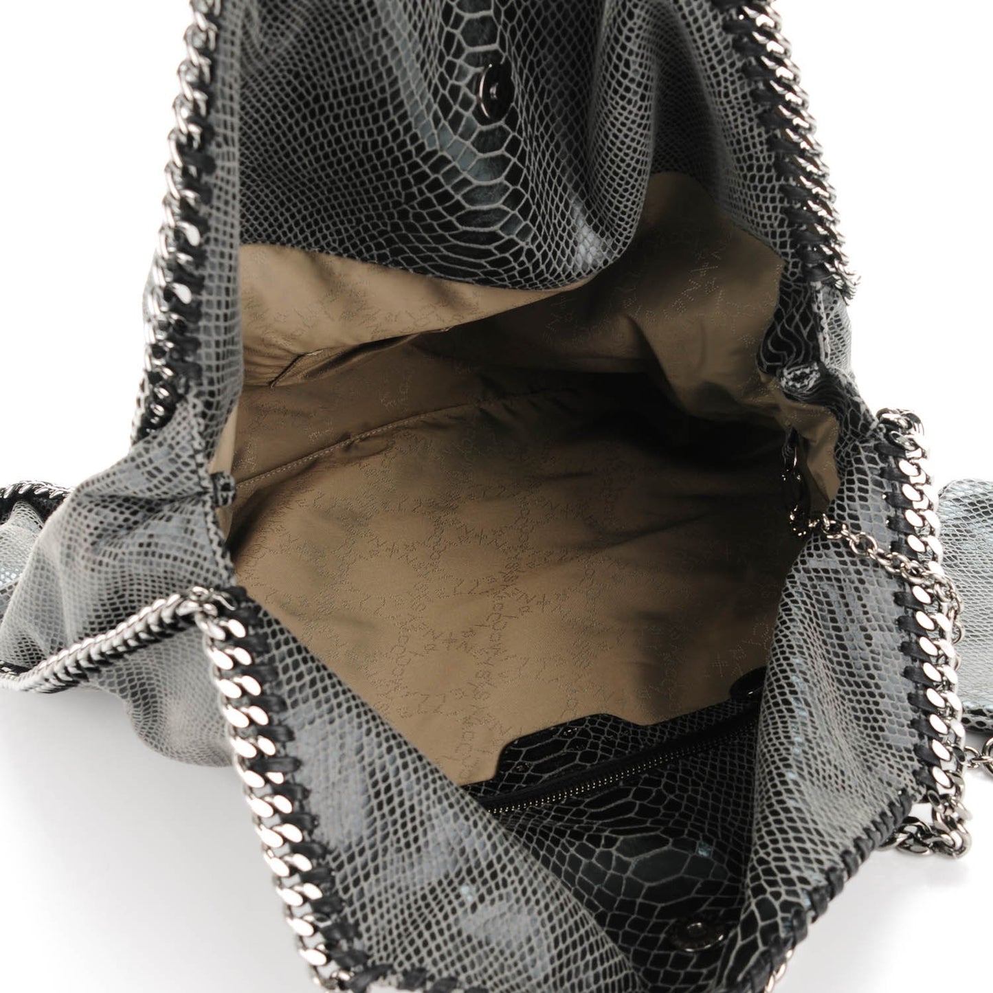 Eco Python Embossed Big Falabella Tote Grey