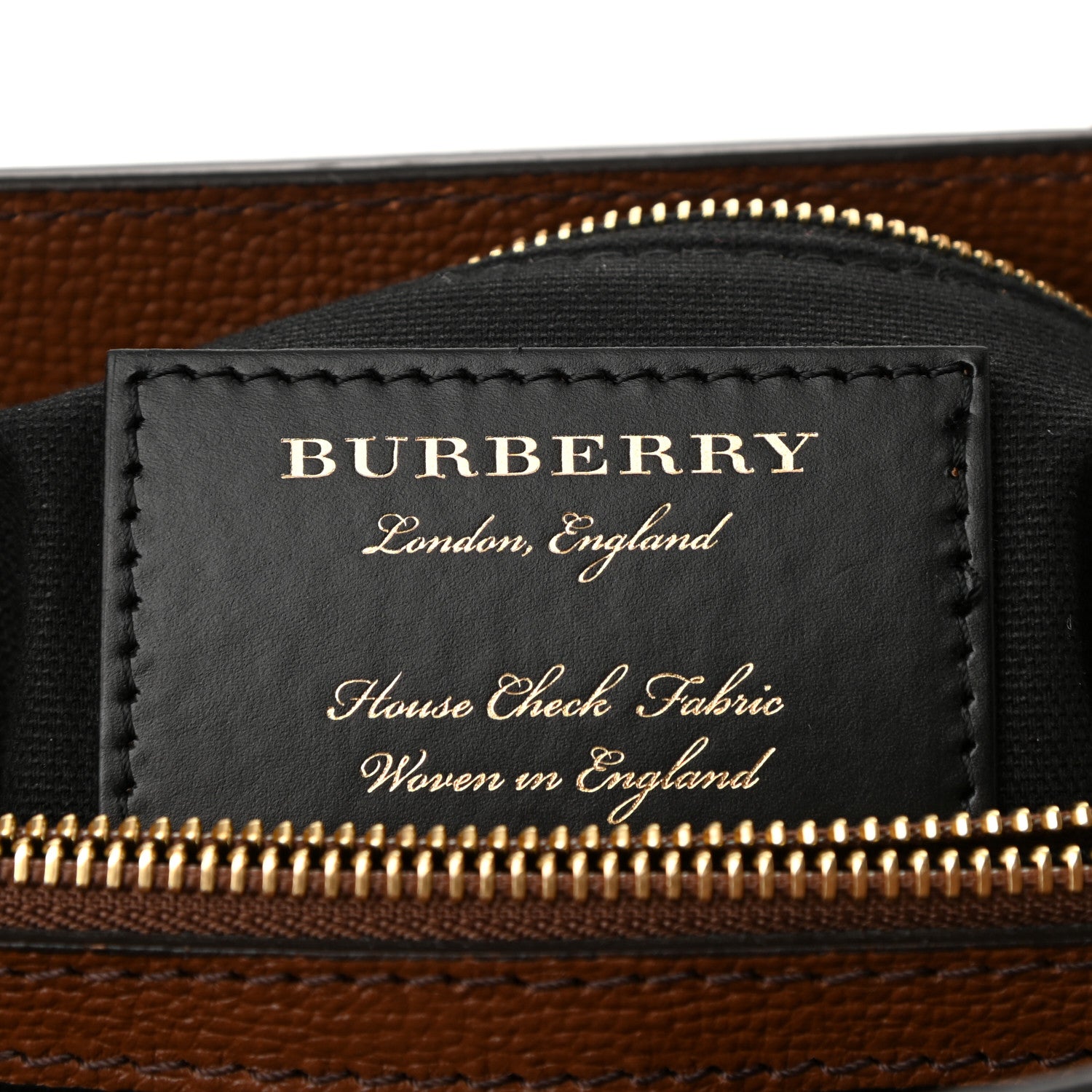 Burberry Grainy Calfskin House Check Medium Banner Tote Tan 6 of 11