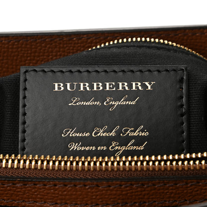 Burberry Grainy Calfskin House Check Medium Banner Tote Tan 6 of 11