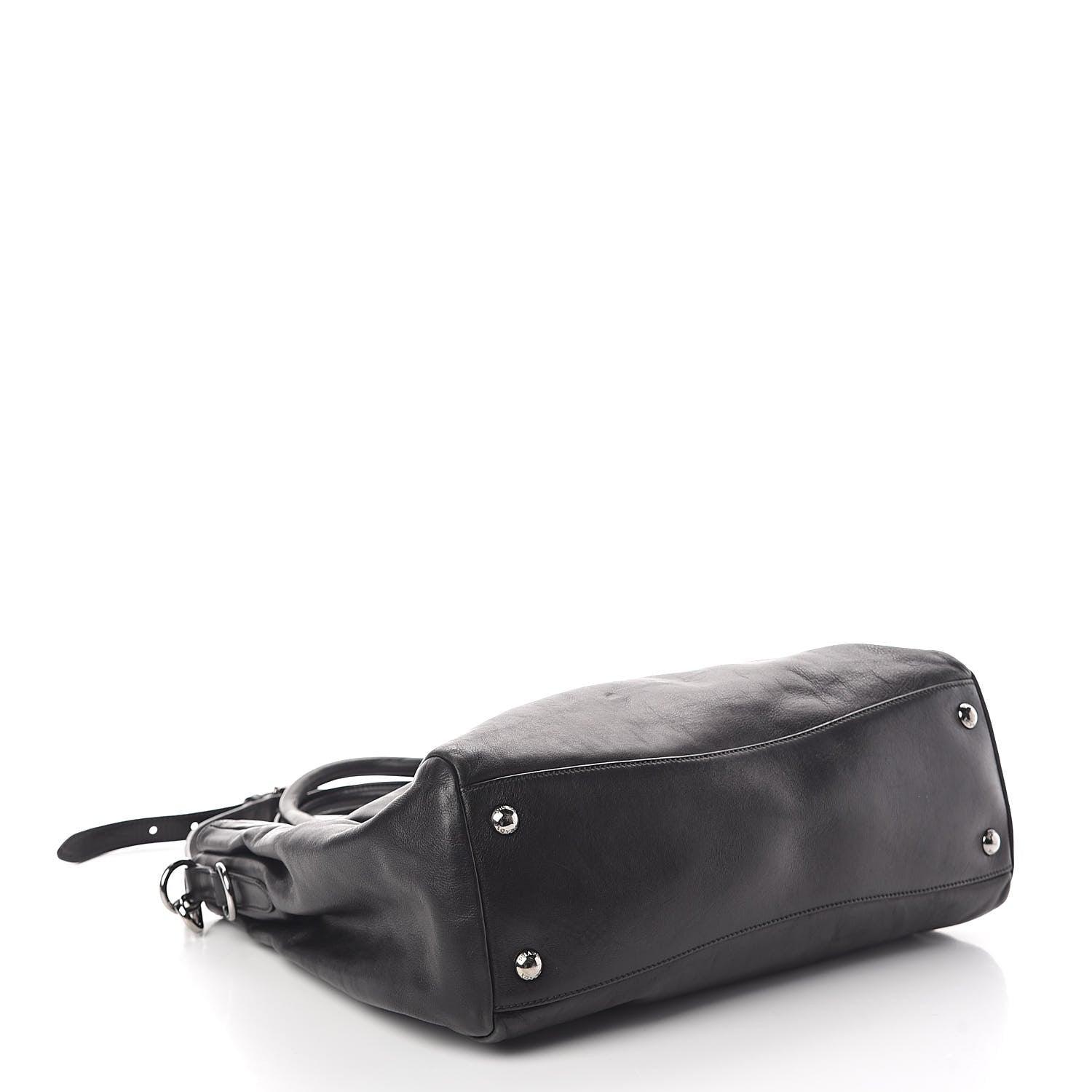Prada Soft Calfskin Shoulder Bag Black 4 of 9