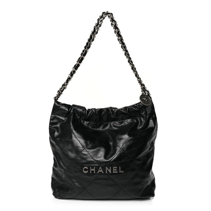 Chanel Shiny Calfskin Quilted Small  22 Black 1 of 11