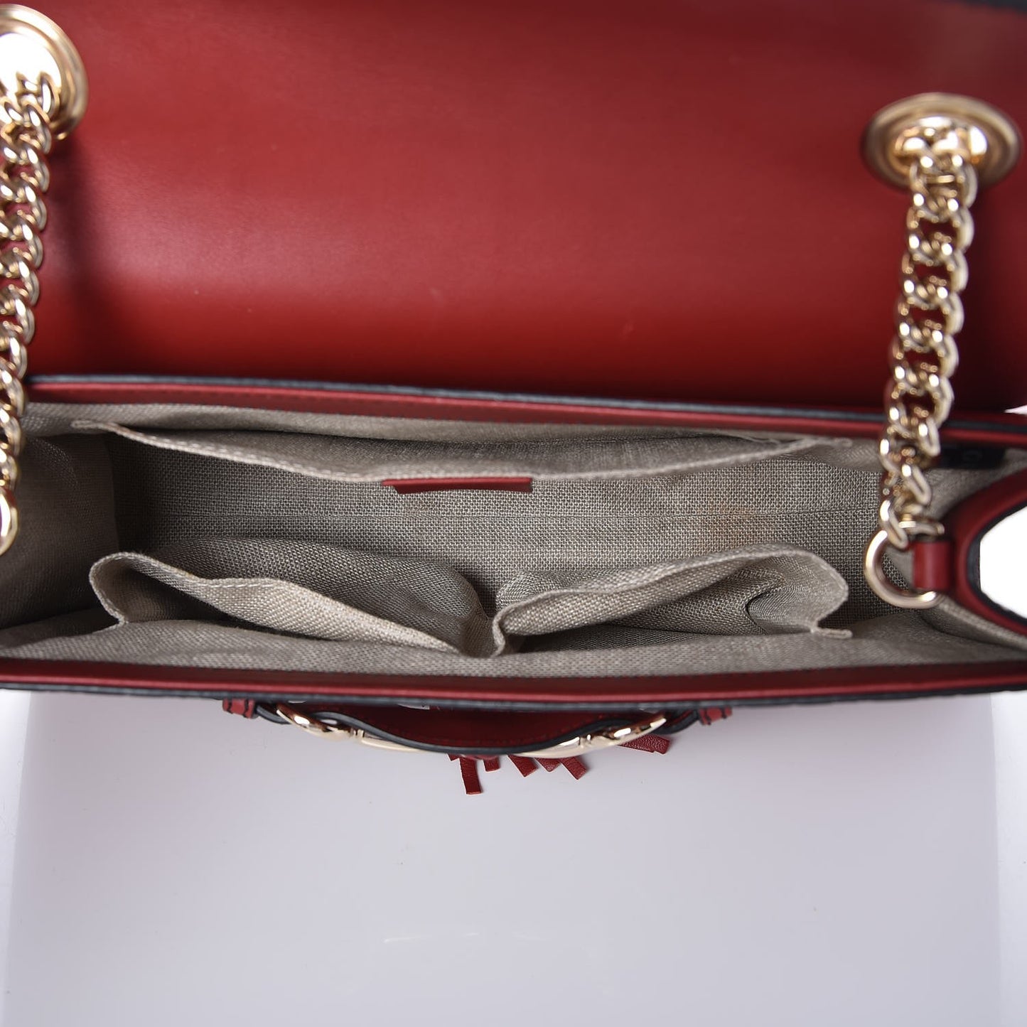 Microguccissima Medium Emily Chain Shoulder Bag Red