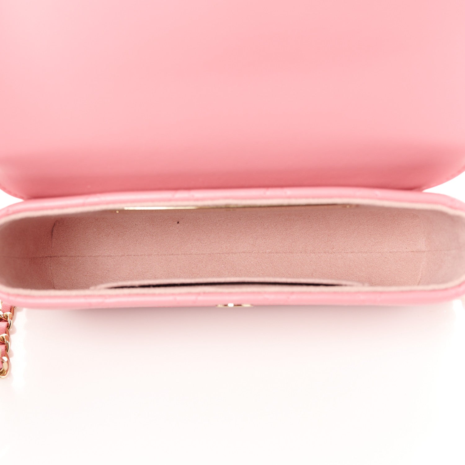 Chanel Calfskin Diamond Stitched Chain Around Flap Phone Holder Dark Pink 5 of 11