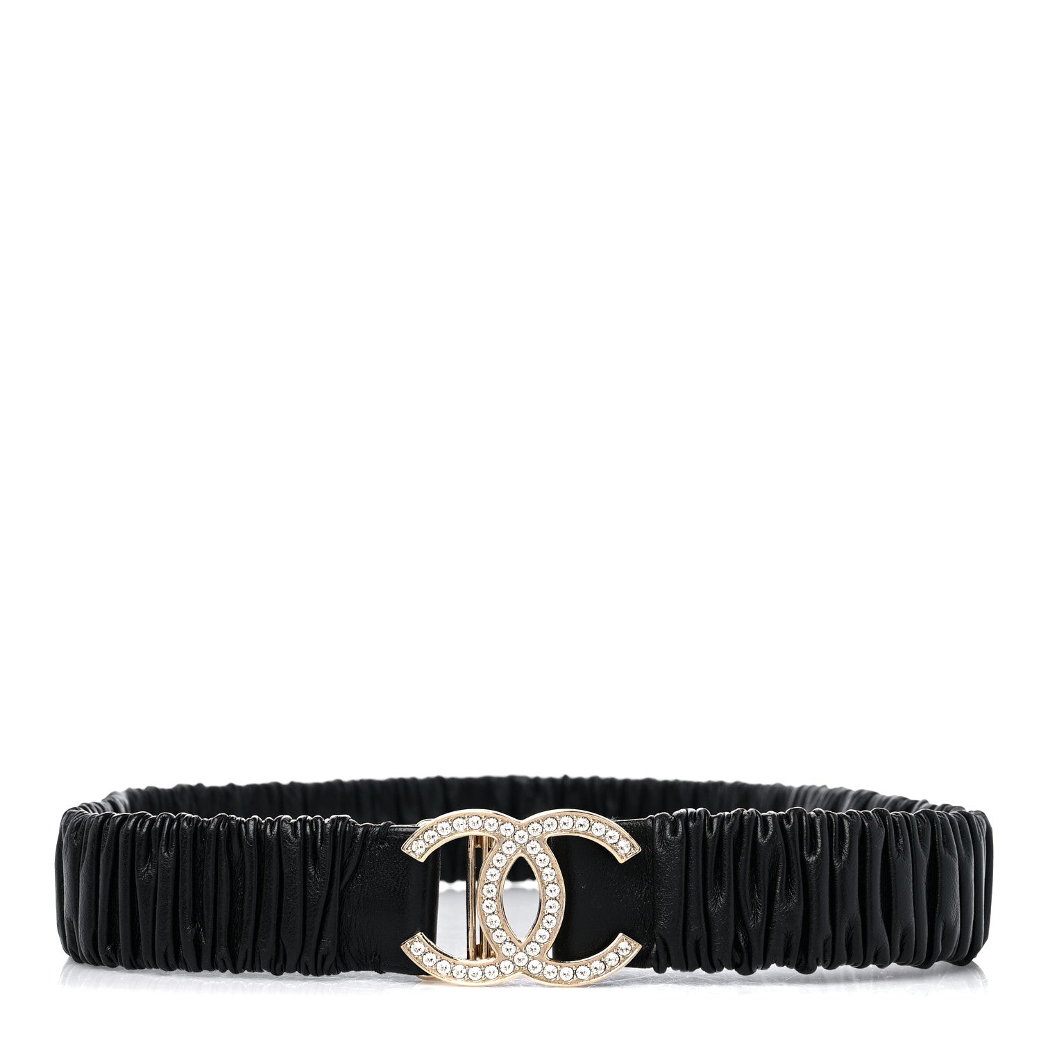 Chanel Lambskin Crystal CC Belt 80 32 Black 1 of 4