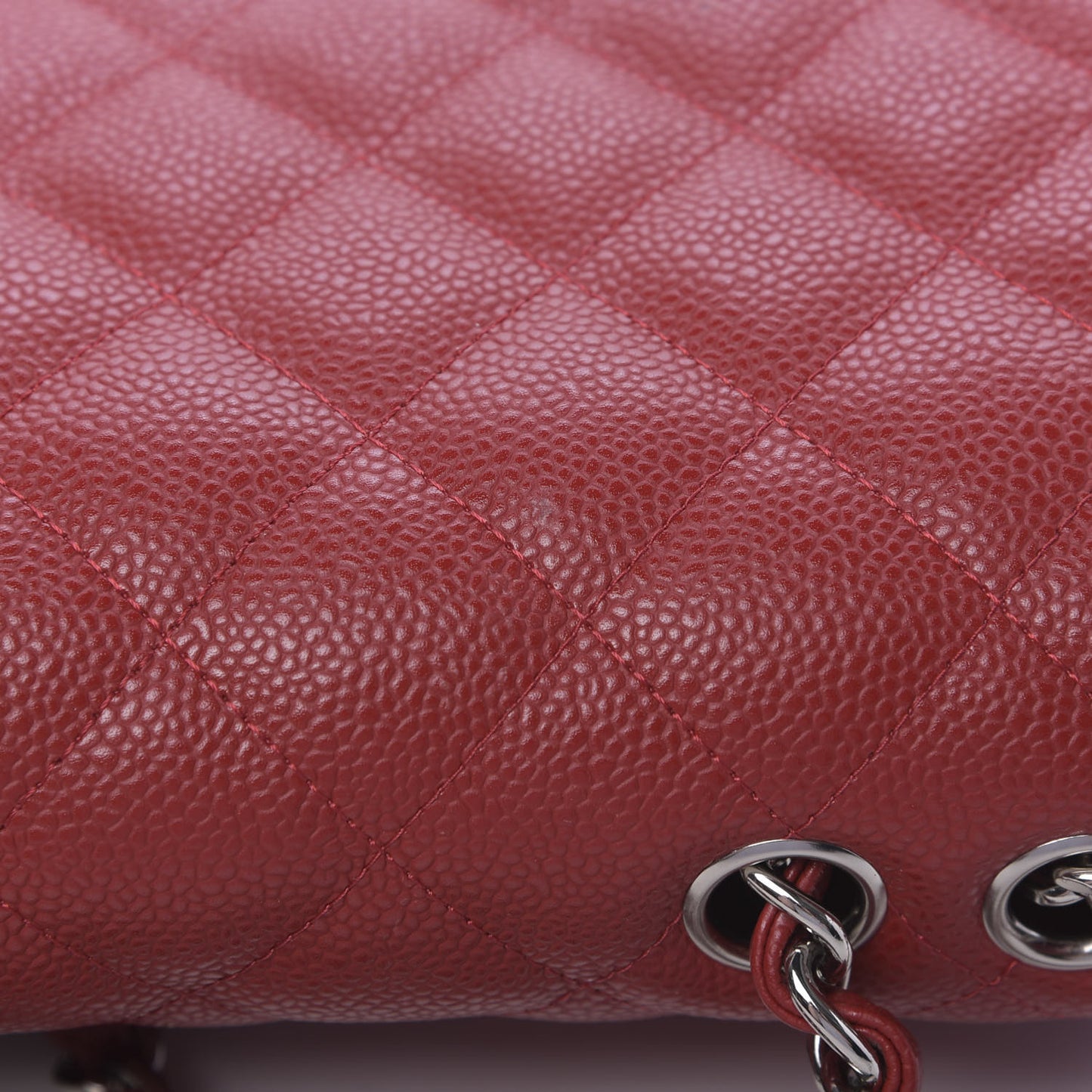 Caviar Quilted Jumbo Single Flap Red