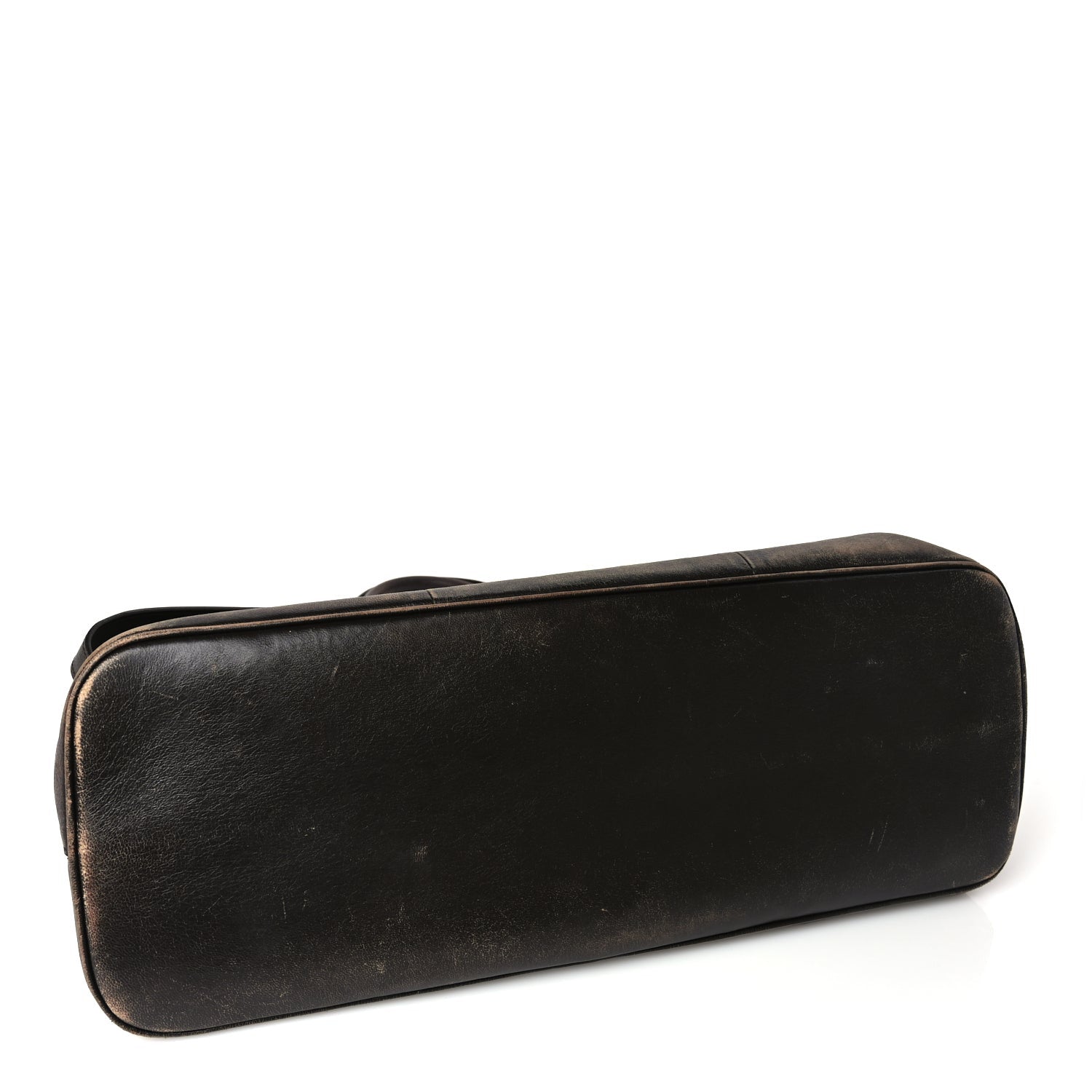 Prada Nappa Vintage Effect Large Buckle Bag With Belt Dark Brown 3 of 8